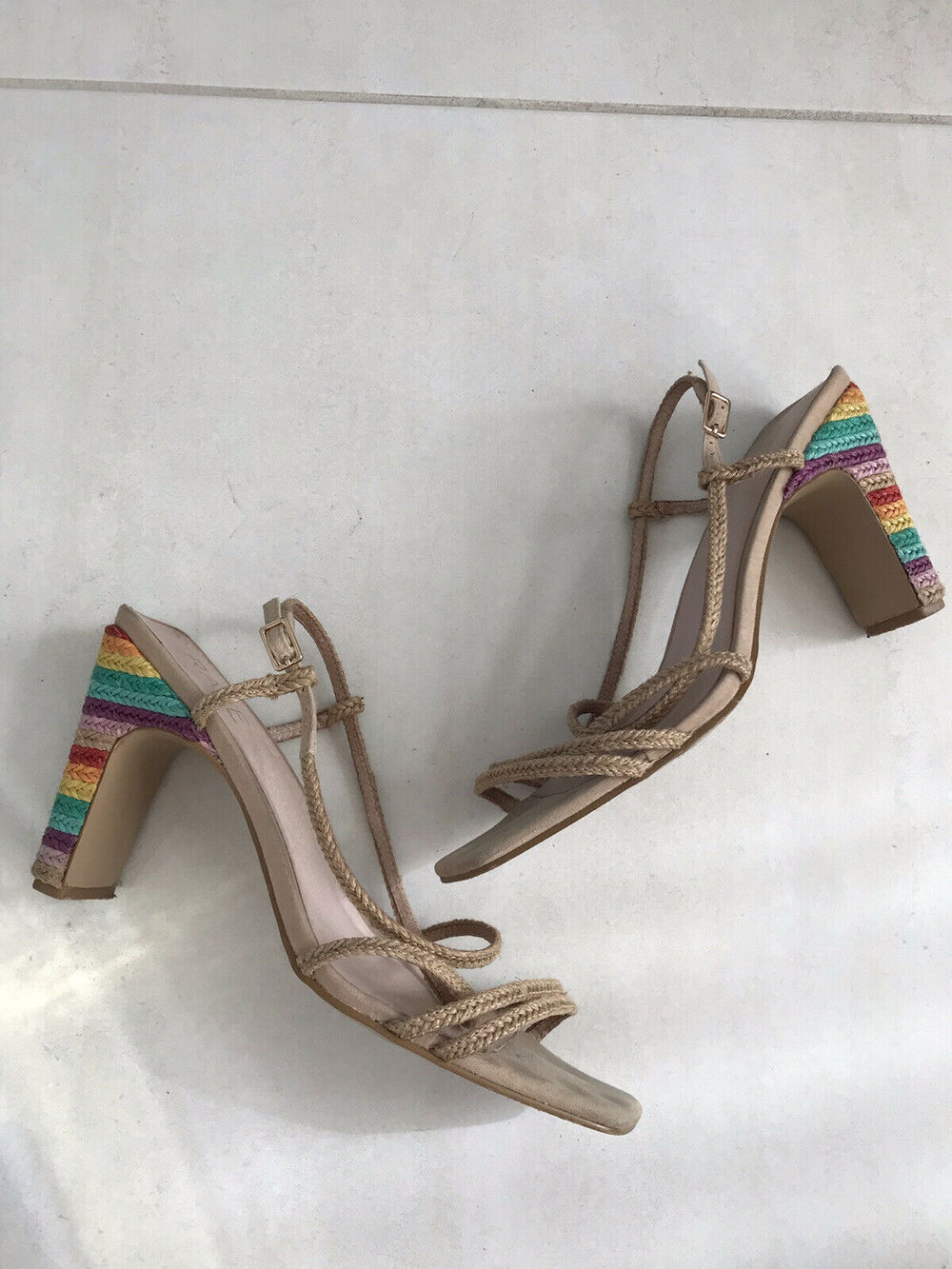Revolve X Raye Cherie Rainbow Jute Strappy Sandals